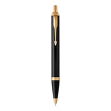 parker im ballpoint black gold trim medium point blue pen