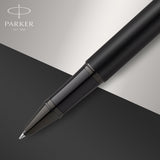 parker im rollerball pen matte black with black trim fine point with black ink refill