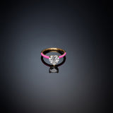 chiara ferragni love parade pink enamel  ring size n