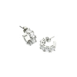 chiara ferragni classic silver plated crystal hoop earring 16mm