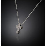 chiara ferragni croci pendant cross+wh cz+silver ,plated 42+8cm