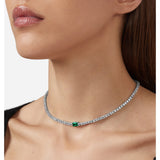 chiara ferragni emerald necklace emerald cut 38cm+ext