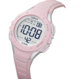 lorus digital kids pink silicon strap