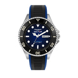 sector automatic gents stainless steel blue dial stainless steel & silicone strap watch