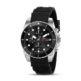 sector  450 43mm chronograph black dial black silicone strap watch