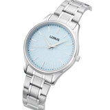 lorus quartz ladies stainless steel blue dial bracelet watch