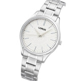 lorus quartz ladies stainless steel white dial bracelet watch