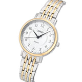 lorus quartz ladies two tone white dial bracelet watch