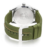 lorus quartz gents two tone green dail green canvas strap