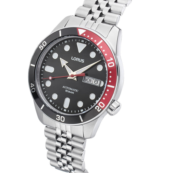 bracelet steel Jewellers automatic gents black lorus dial stainless Murtagh watch –