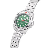 lorus automatic gents stainless steel green dial bracelet watch