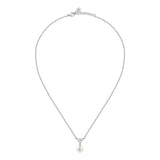 perla pend with cz+8mm pearl 925 38+4cm