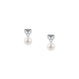 perla earrings with cz+7mm 925 pearl