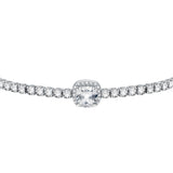 tesori bracelet 925 white cushion cz 16+1.75cm