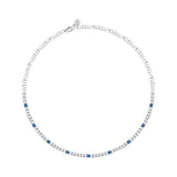 tesori necklace 925 silver white & sapphire solo cz 38+4cm