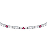 tesori bracelet 925 silver white & ruby solo  cz 19cm