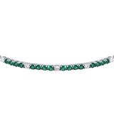 tesori bracelet 925 silver white & quad emerald cz 19cm