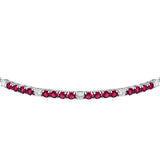 tesori bracelet 925 silver white & quad ruby cz 19cm