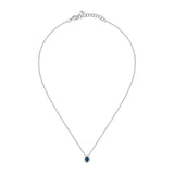 tesori pendant 925 silver white with sapphire central cz 38+4cm