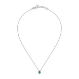 tesori pendant 925 silver white with emerald central cz 38+4cm