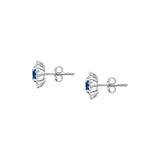 tesori stud earrings 925 silver white with sapphire central cz