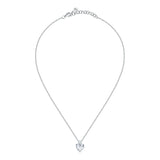 tesori pendant 925 silver large white heart cz 38+4cm