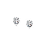 tesori stud earrings 925 silver white heart cz