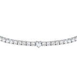 tesori bracelet 925 silver white cz with white heart centre cz 19cm