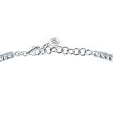 tesori bracelet 925 silver white cz with white heart centre cz 19cm