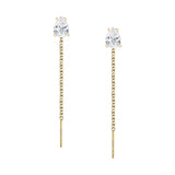 morellato silver tesori r. gold plated silver drop cz earrings