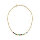 morellato 18k gold plated colori necklace 10 pcs cz stones  38+7cm