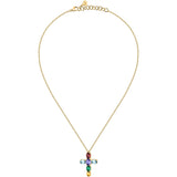 morellato 18k gold plated colori pendant cro 6 pcs cz  42+3cm