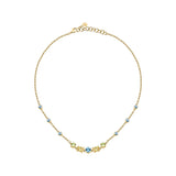 morellato 18k gold plated colori necklace 5 cz+6 crystals  38+7cm