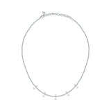 perla necklace 925 silver 5 pearl with cz highlights 40+5cm