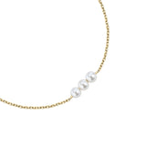 perla bracelet 925 silver 3 pearl on 18k yellow gold plated chain 19cm