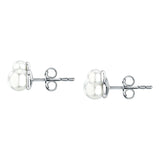 perla stud earrings 925 silver pearl with drop pearl