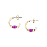 morellato 18k gold plated colori summer  hoop earrings lila bead