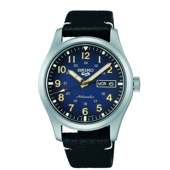 seiko seiko 5 sports field watch automatic navy dial 39.4mm