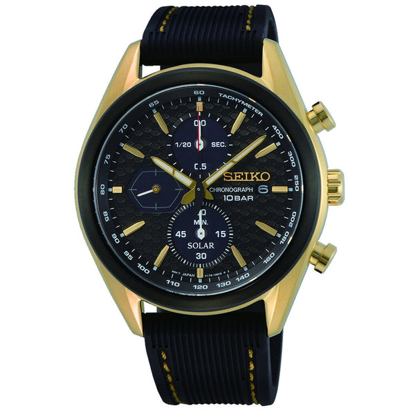 seiko macchina sportiva Jewellers solar – black watc quartz dial chronograph strap Murtagh