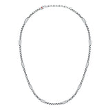 sector basic necklace. polished stainless steel 55cm