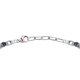 sector basic bracelet stainless steel silver hematite & blue lapis stones 21cm