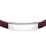 sector bandy bracelet with red leather and back nylon  21cm