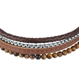 sector bandy bracelet bn leathe tiger eye sto 22.5cm