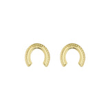 ted bakerlouiee lucky horseshoe stud earring goldtone