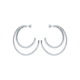 ted baker helinaa large double hoop earring silver tone