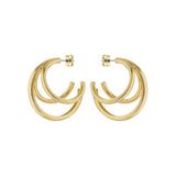 ted bakerhenreta triple hoop earring gold tone