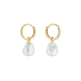 ted baker periaa pearly chain huggie earring gold tone, pearl