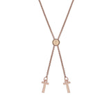 ted baker hadassa: heart star drawstring bracelet rose gold tone, clear crystal