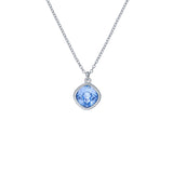 ted baker crastel: crystal pendant necklace silver tone, light blue crystal