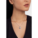 ted baker crastel: crystal pendant necklace silver tone, light blue crystal